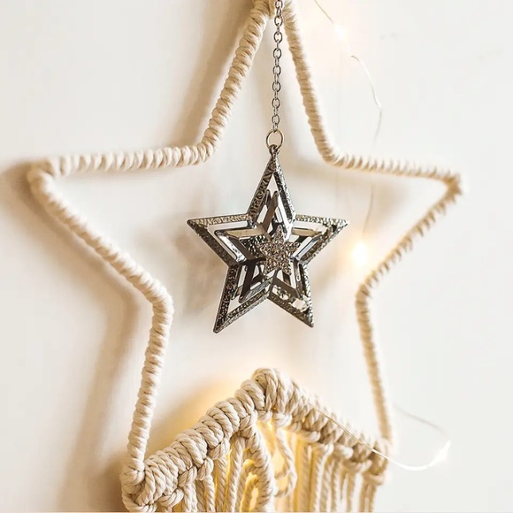 New Bohemian Lighted Macramé Star & Moon Set - Picture 5 of 7